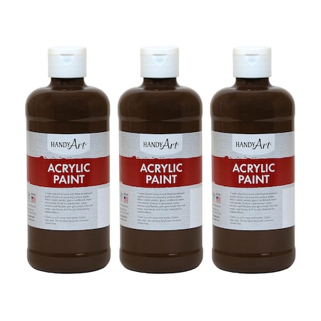 Handy Art Acrylic Paint 16 oz, Burnt Umber, 3PK 101090